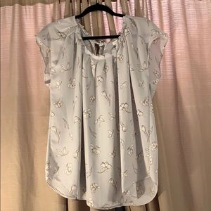 Lauren Conrad Light Purple Floral Blouse